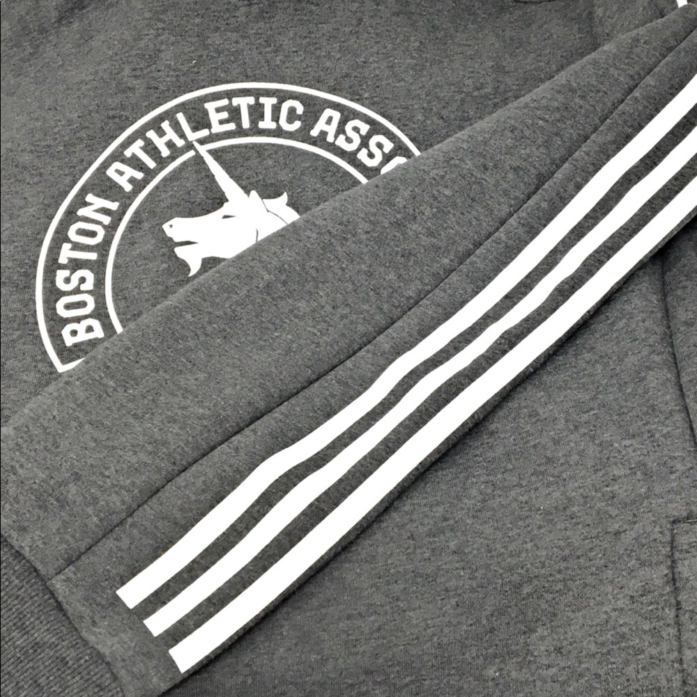 Adidas Boston Marathon Logo Hoodie Grey Small - Picture 7 of 8